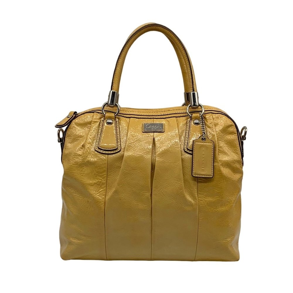 Coach Kristin Yellow Patent Leather Satchel Shoulder Bag 16016